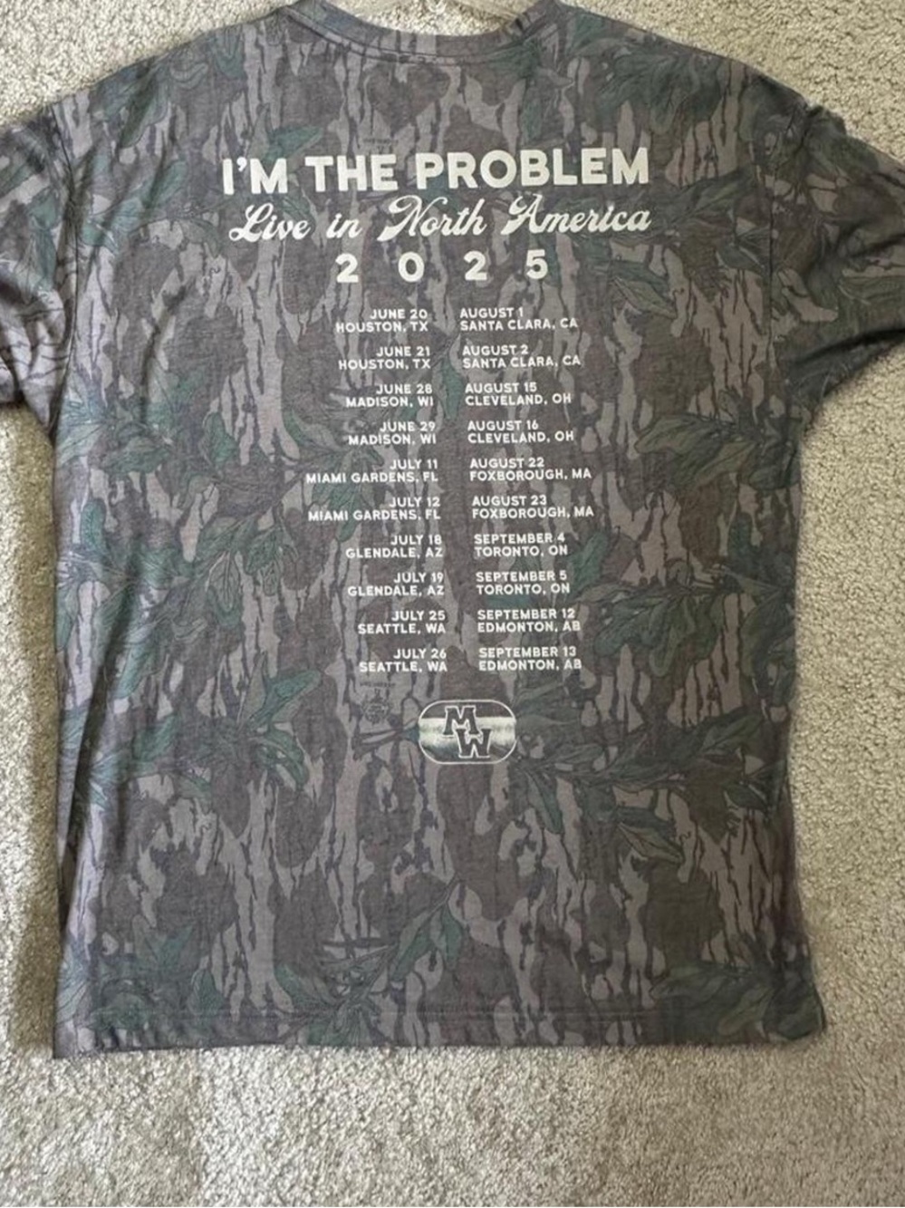 Morgan Wallen Shirt Camouflage L Large 2025 I’m The Problem Tour Camo - Picture 2 of 2